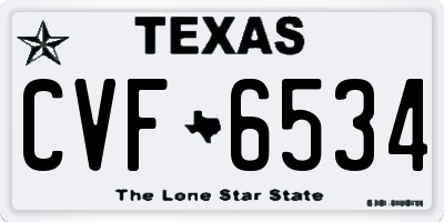 TX license plate CVF6534