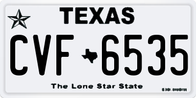 TX license plate CVF6535