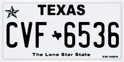 TX license plate CVF6536