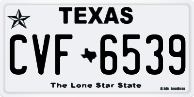TX license plate CVF6539