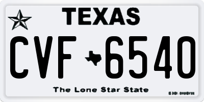 TX license plate CVF6540