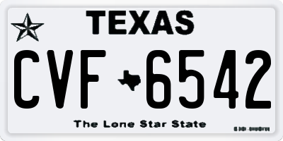 TX license plate CVF6542