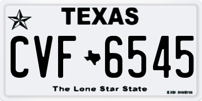 TX license plate CVF6545