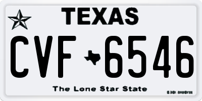 TX license plate CVF6546