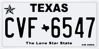 TX license plate CVF6547