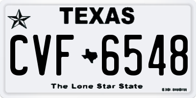 TX license plate CVF6548