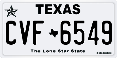TX license plate CVF6549