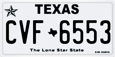TX license plate CVF6553