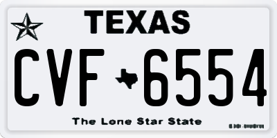 TX license plate CVF6554