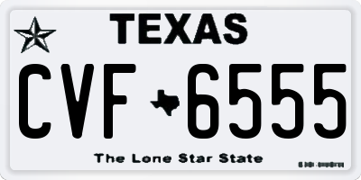TX license plate CVF6555