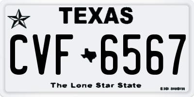 TX license plate CVF6567