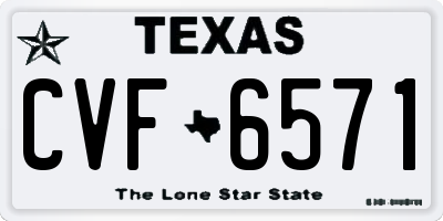 TX license plate CVF6571