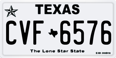 TX license plate CVF6576