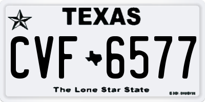 TX license plate CVF6577