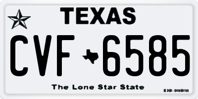 TX license plate CVF6585