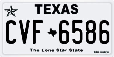 TX license plate CVF6586