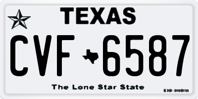 TX license plate CVF6587