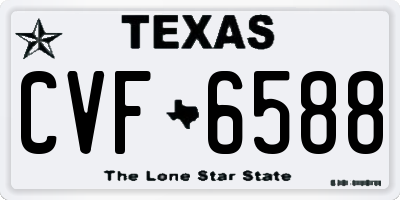 TX license plate CVF6588