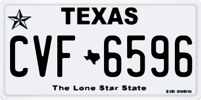 TX license plate CVF6596