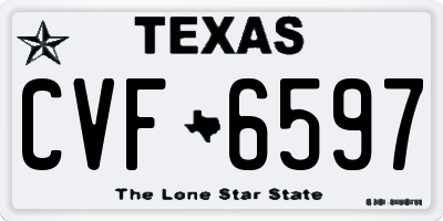 TX license plate CVF6597