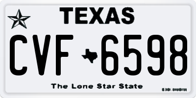 TX license plate CVF6598