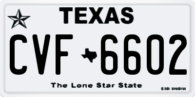 TX license plate CVF6602