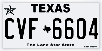 TX license plate CVF6604