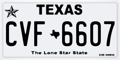 TX license plate CVF6607