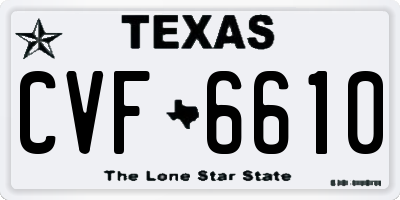 TX license plate CVF6610