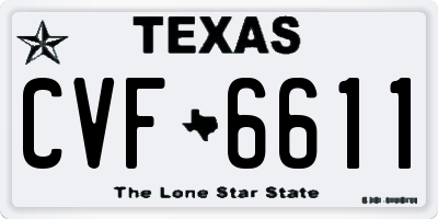 TX license plate CVF6611
