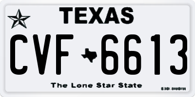 TX license plate CVF6613
