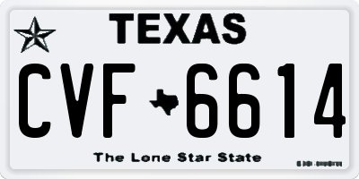 TX license plate CVF6614