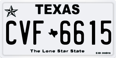 TX license plate CVF6615