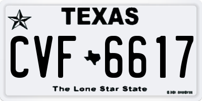 TX license plate CVF6617