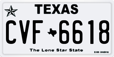 TX license plate CVF6618