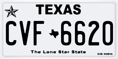 TX license plate CVF6620