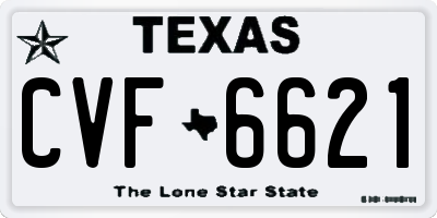 TX license plate CVF6621