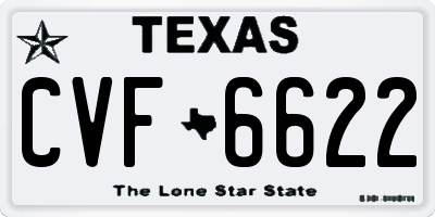 TX license plate CVF6622
