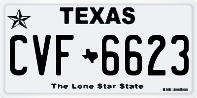 TX license plate CVF6623
