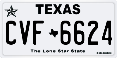 TX license plate CVF6624