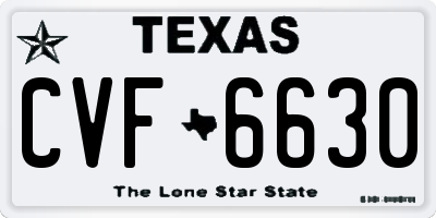 TX license plate CVF6630