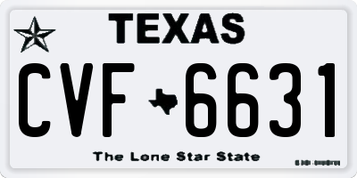 TX license plate CVF6631