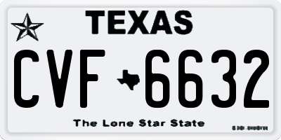 TX license plate CVF6632