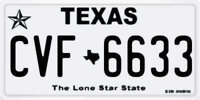 TX license plate CVF6633
