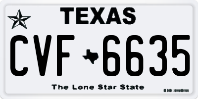 TX license plate CVF6635