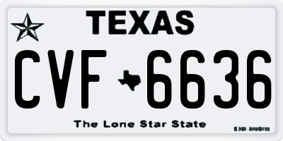 TX license plate CVF6636