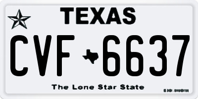 TX license plate CVF6637