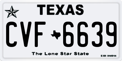 TX license plate CVF6639