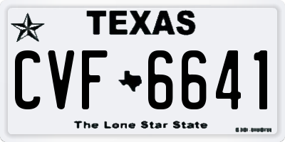 TX license plate CVF6641