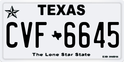 TX license plate CVF6645